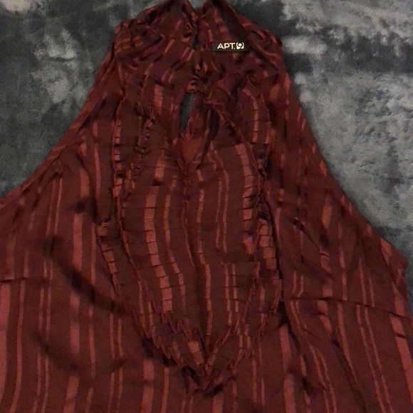 Maroon Blouse with ruffle - Picture 2 of 4